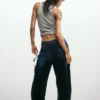 Patchwork denim broek