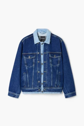 Patchwork denim jas