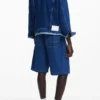 Patchwork denim jas