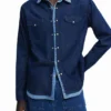Patchwork denim overhemd
