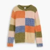 Patchwork gebreide trui