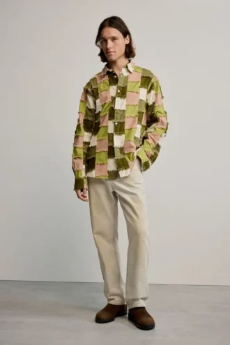 Patchwork geruit overhemd
