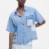 Patchwork-overhemd met korte mouwen