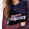 Patchwork T-shirt van tule met tekst