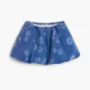 Peplum-denimrok met bloemenprint