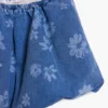 Peplum-denimrok met bloemenprint
