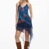 Pixelated jurk met ruches
