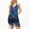 Pixelated jurk met ruches