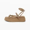 Platform leren Sandalen