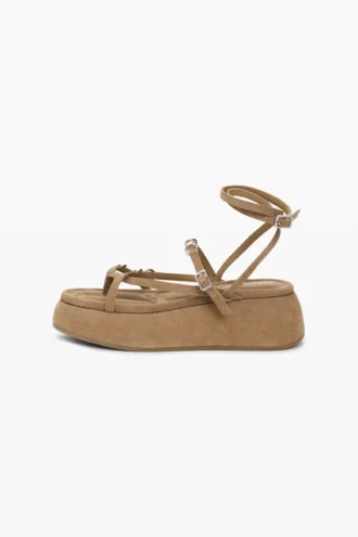 Platform leren Sandalen