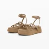 Platform leren Sandalen