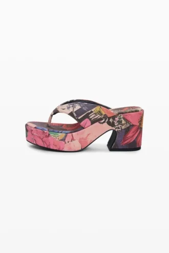Platformen-Sandalen met print