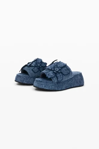 Platformen-Sandalen van denim