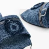 Platte denim Sandalen