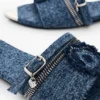 Platte denim Sandalen