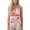 Polo-jurk met krantenprint