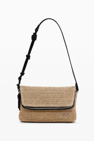 Raffia-schoudertas