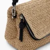 Raffia-schoudertas