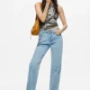 Rechte bloemenjeans