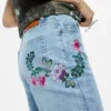 Rechte bloemenjeans
