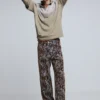 Rechte broek met textuur