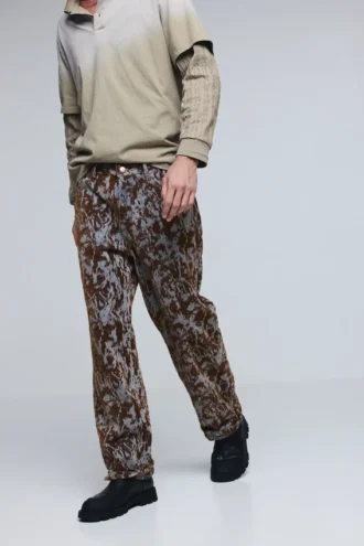 Rechte broek met textuur