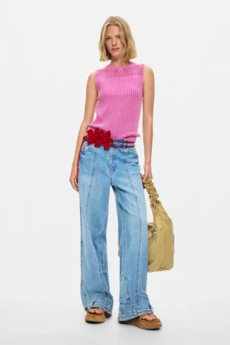 Rechte Jeans met omgekeerd effect