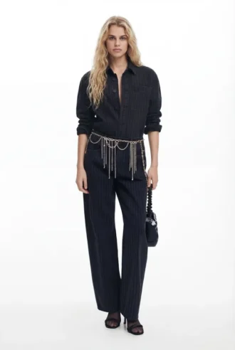 Rechte Jeans met stiksels