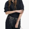 Rechte Jeans met stiksels