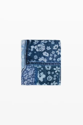 Rechthoekige sjaal met denim patches