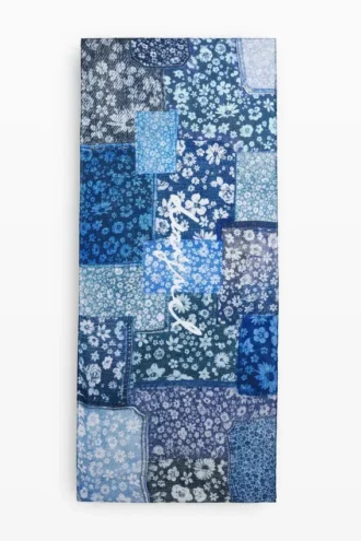 Rechthoekige sjaal met denim patches