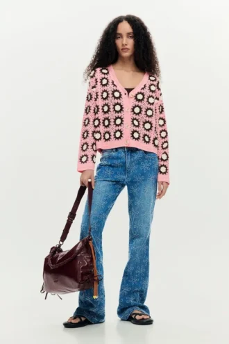 Roze gehaakt vest