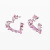 Roze hartvormige Zalio-oorbellen