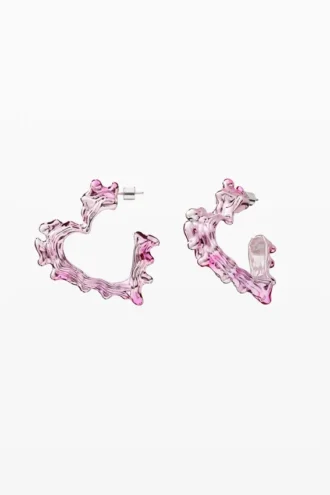 Roze hartvormige Zalio-oorbellen