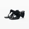 Sandalen met hak in leerlook