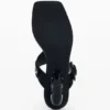 Sandalen met hak in leerlook