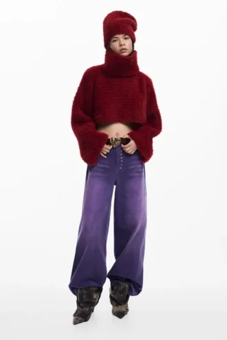 Set met cropped trui en muts