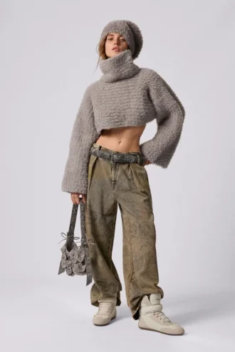 Set met cropped trui en muts