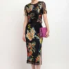 Slanke midi-rok met print