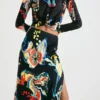 Slanke midi-rok met print