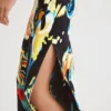 Slanke midi-rok met print