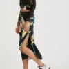Slanke midi-rok met print