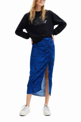 Slanke midi-rok met split