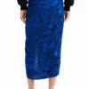 Slanke midi-rok met split