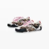Sneakers met patchwork en dierenprint