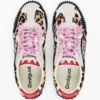 Sneakers met patchwork en dierenprint