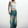 Splatter-Jeans met wijde pijpen