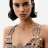 Strapless jurk met franjes