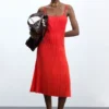 Strapless jurk van 100% katoen