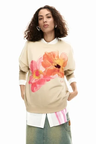 Sweatshirt met bloemenprint